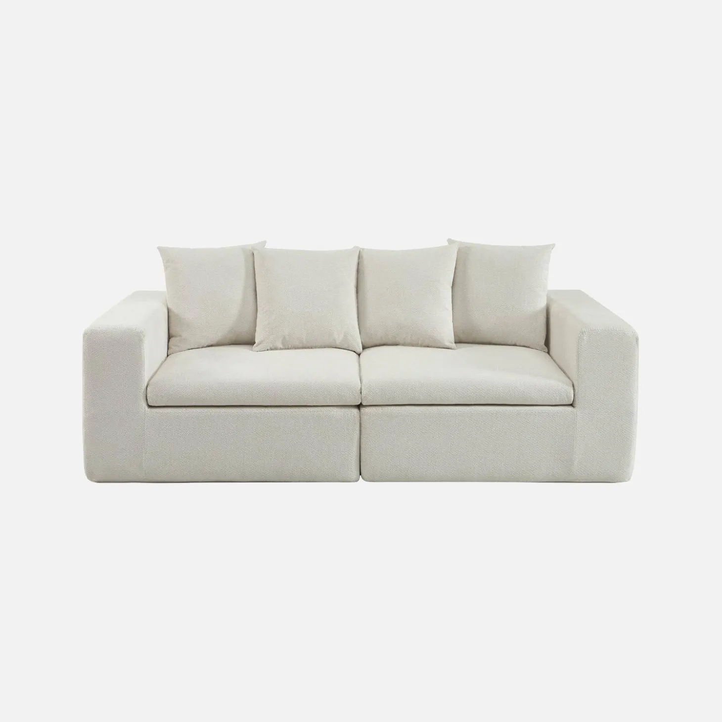 Modulares 2-Sitzer Sofa mit Chenille-Bezug