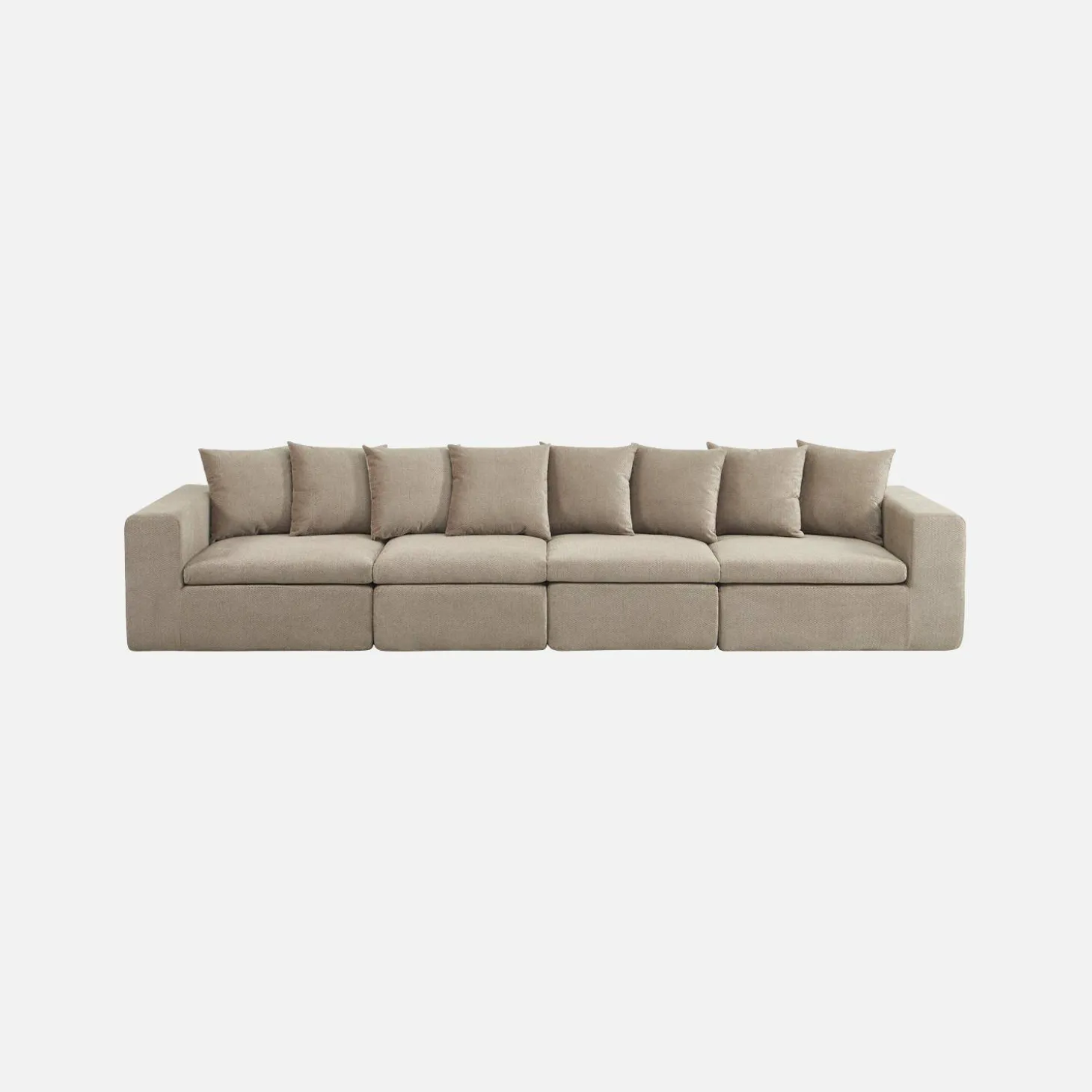 Modulares 4-Sitzer Sofa mit Chenille-Bezug