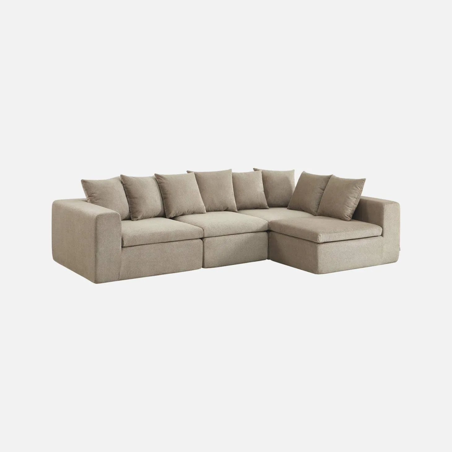 Modulares 4-Sitzer Sofa mit Chenille-Bezug