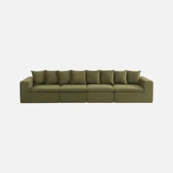 Modulares 4-Sitzer Sofa mit Chenille-Bezug
