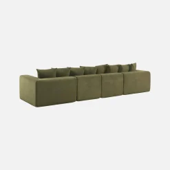 Modulares 4-Sitzer Sofa mit Chenille-Bezug