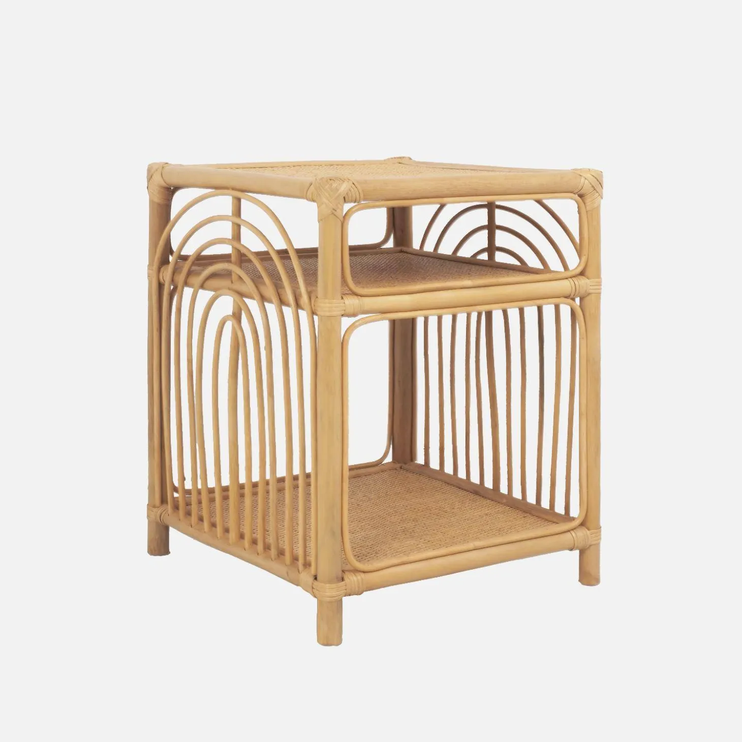 Nachttisch aus Rattan 1 Ablage 1 Nische