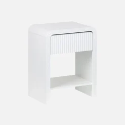 Nachttisch mit geriffeltem Holzlook 1 Schublade, 1 Regal