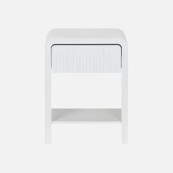 Nachttisch mit geriffeltem Holzlook 1 Schublade, 1 Regal