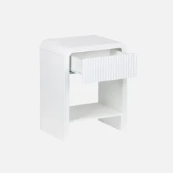 Nachttisch mit geriffeltem Holzlook 1 Schublade, 1 Regal