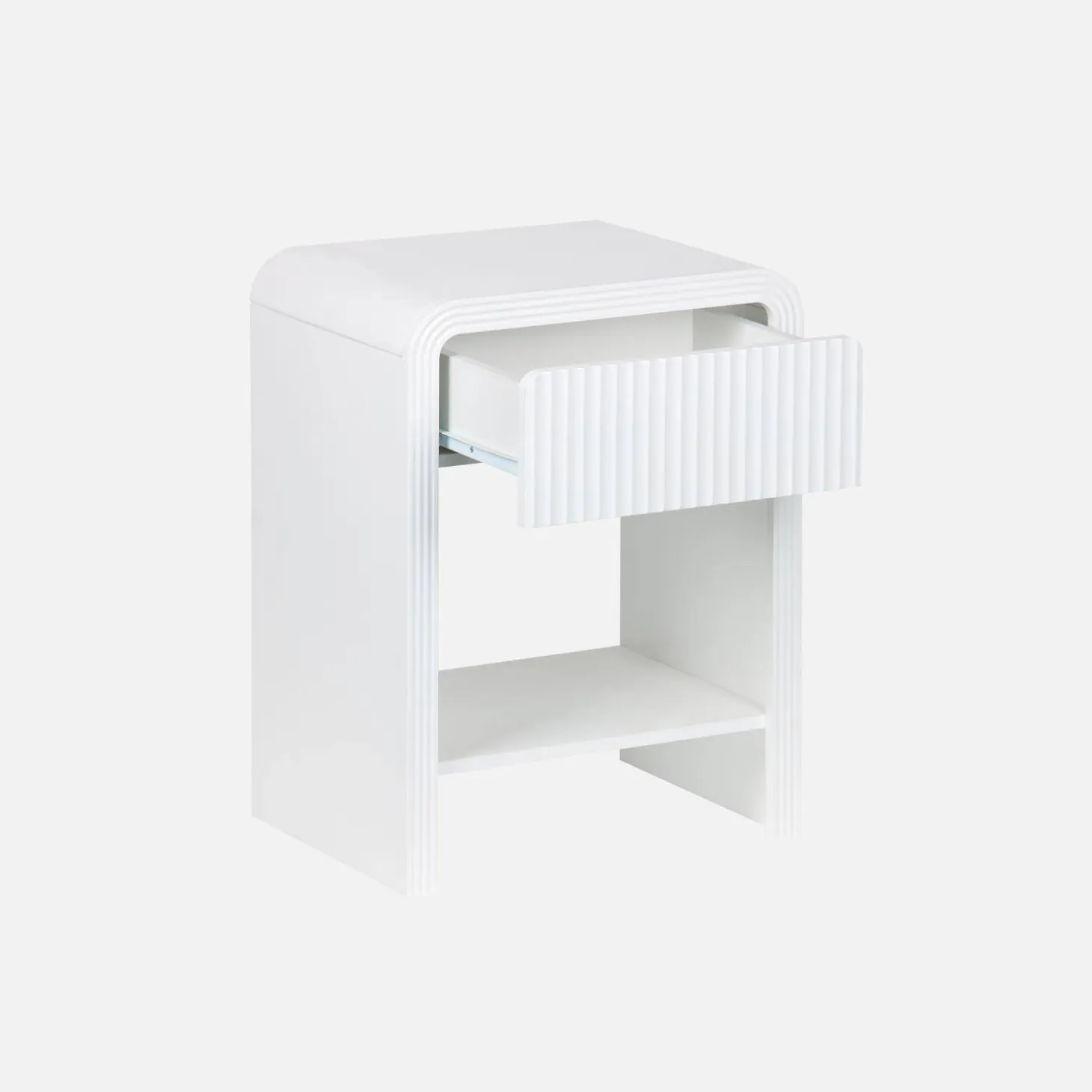 Nachttisch mit geriffeltem Holzlook 1 Schublade, 1 Regal