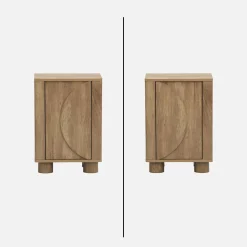 Nachttisch mit Holzdekor und 1 umkehrbaren Tür