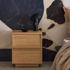 Nachttisch mit Holzlook und 2 Schubladen
