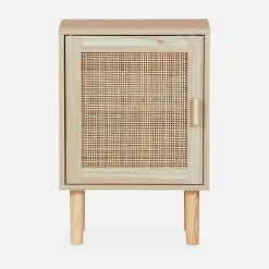 Nachttisch mit Rattan-Geflecht