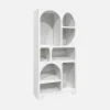 Organisches Bücherregal mit weißer Holzoptik 8 Fächer