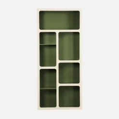 Organisches Bücherregal mit zweifarbigem Holzdekor, 8 Fächer