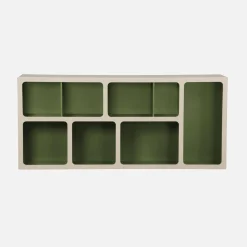 Organisches Bücherregal mit zweifarbigem Holzdekor, 8 Fächer