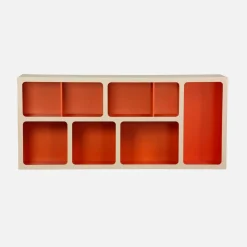 Organisches Bücherregal mit zweifarbigem Holzdekor, 8 Fächer