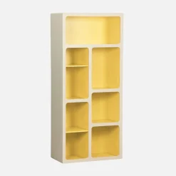 Organisches Bücherregal mit zweifarbigem Holzdekor, 8 Fächer