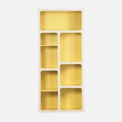 Organisches Bücherregal mit zweifarbigem Holzdekor, 8 Fächer