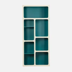 Organisches Bücherregal mit zweifarbigem Holzdekor, 8 Fächer
