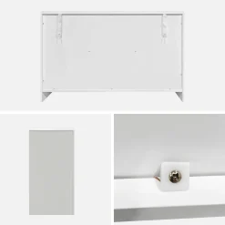 Organisches Sideboard mit 6 Fächern in Holzoptik weiß 120cm