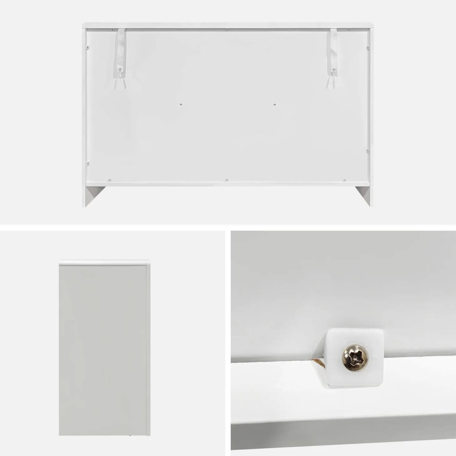 Organisches Sideboard mit 6 Fächern in Holzoptik weiß 120cm