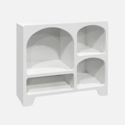 Organisches Sideboard mit 4 Fächern weiß 90cm