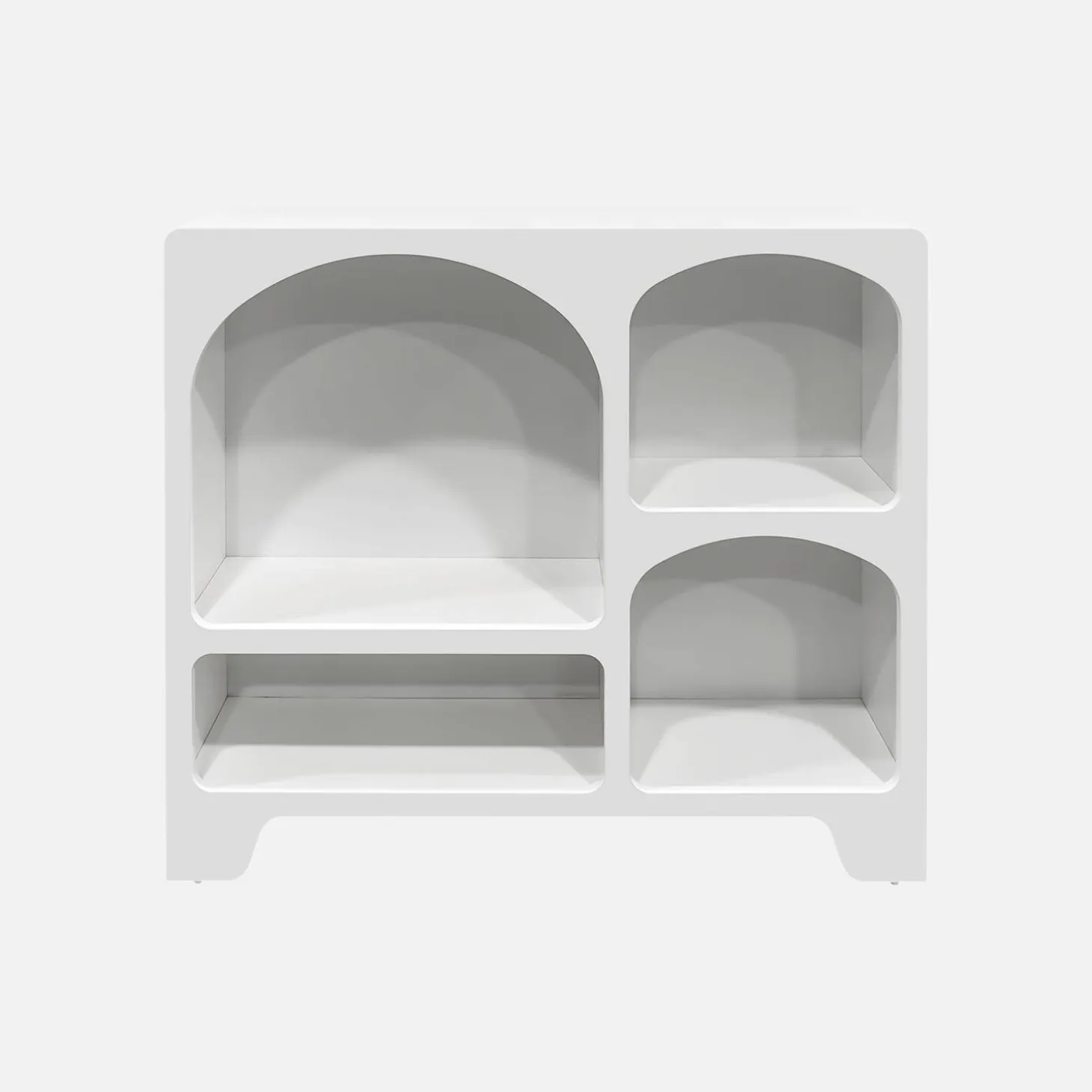 Organisches Sideboard mit 4 Fächern weiß 90cm