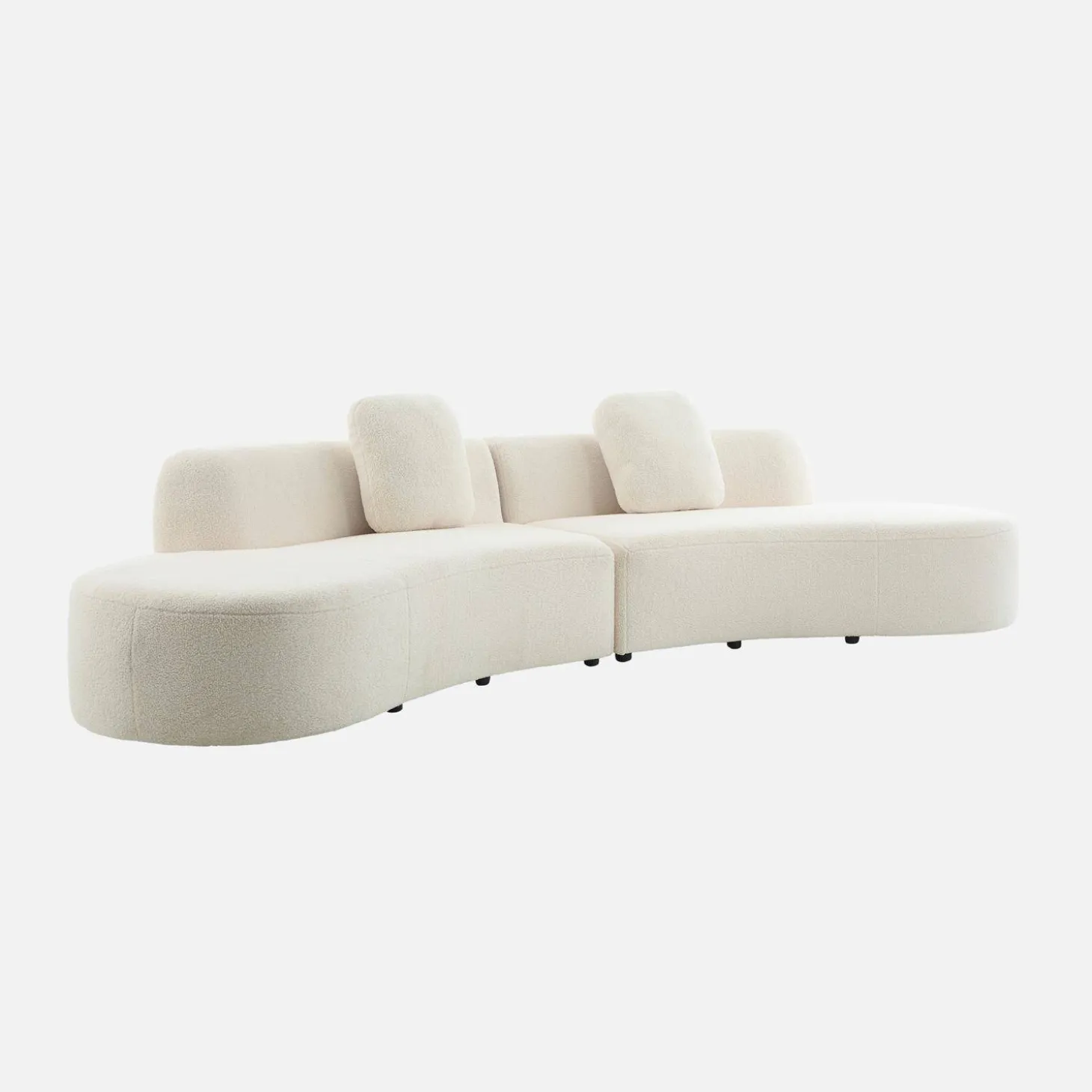 Organisches 5-Sitzer-Sofa mit Bouclé-Bezug