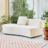 Organisches 2-3-Sitzer-Sofa mit Bouclé-Bezug und einer kleinen Recamiere