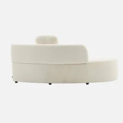 Organisches 2-3-Sitzer-Sofa mit Bouclé-Bezug und einer kleinen Recamiere
