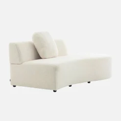 Organisches 2-3-Sitzer-Sofa mit Bouclé-Bezug und einer kleinen Recamiere