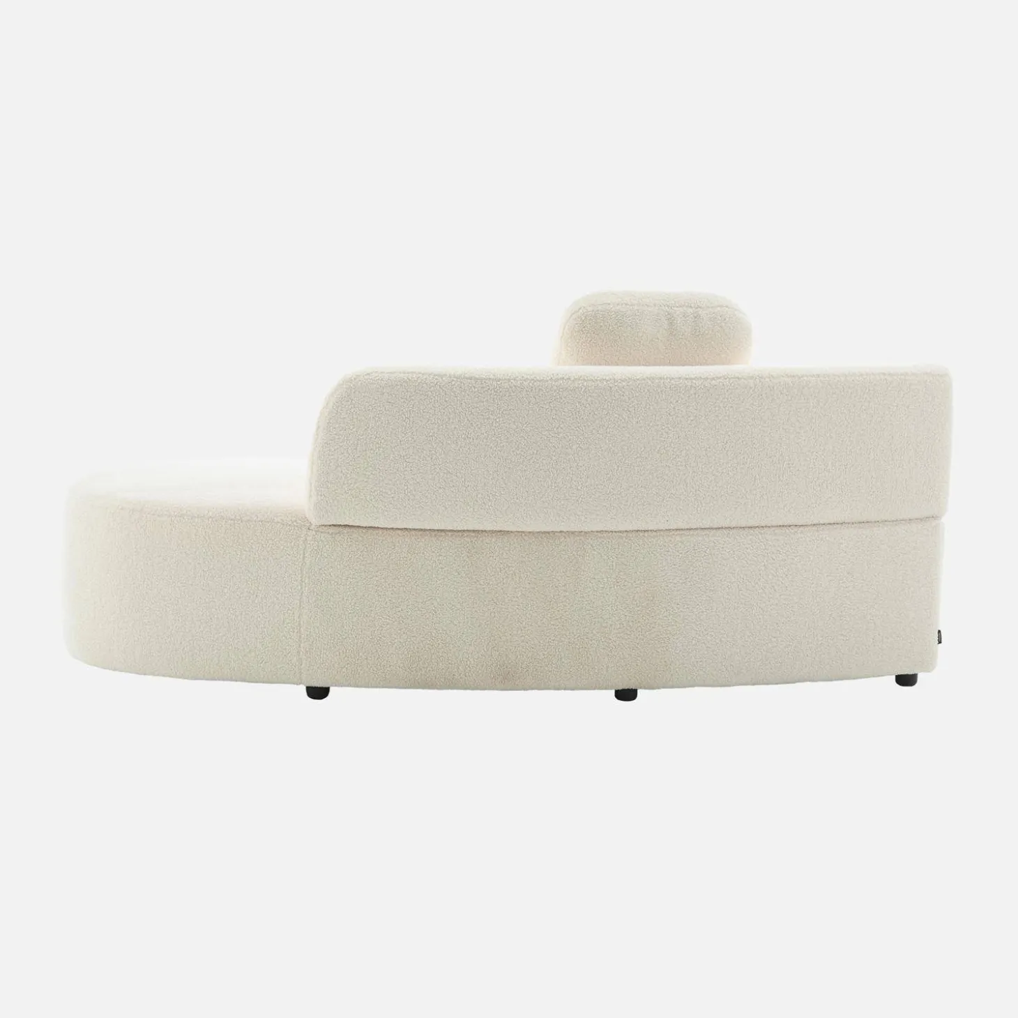 Organisches 2-3-Sitzer-Sofa mit Bouclé-Bezug und einer kleinen Recamiere