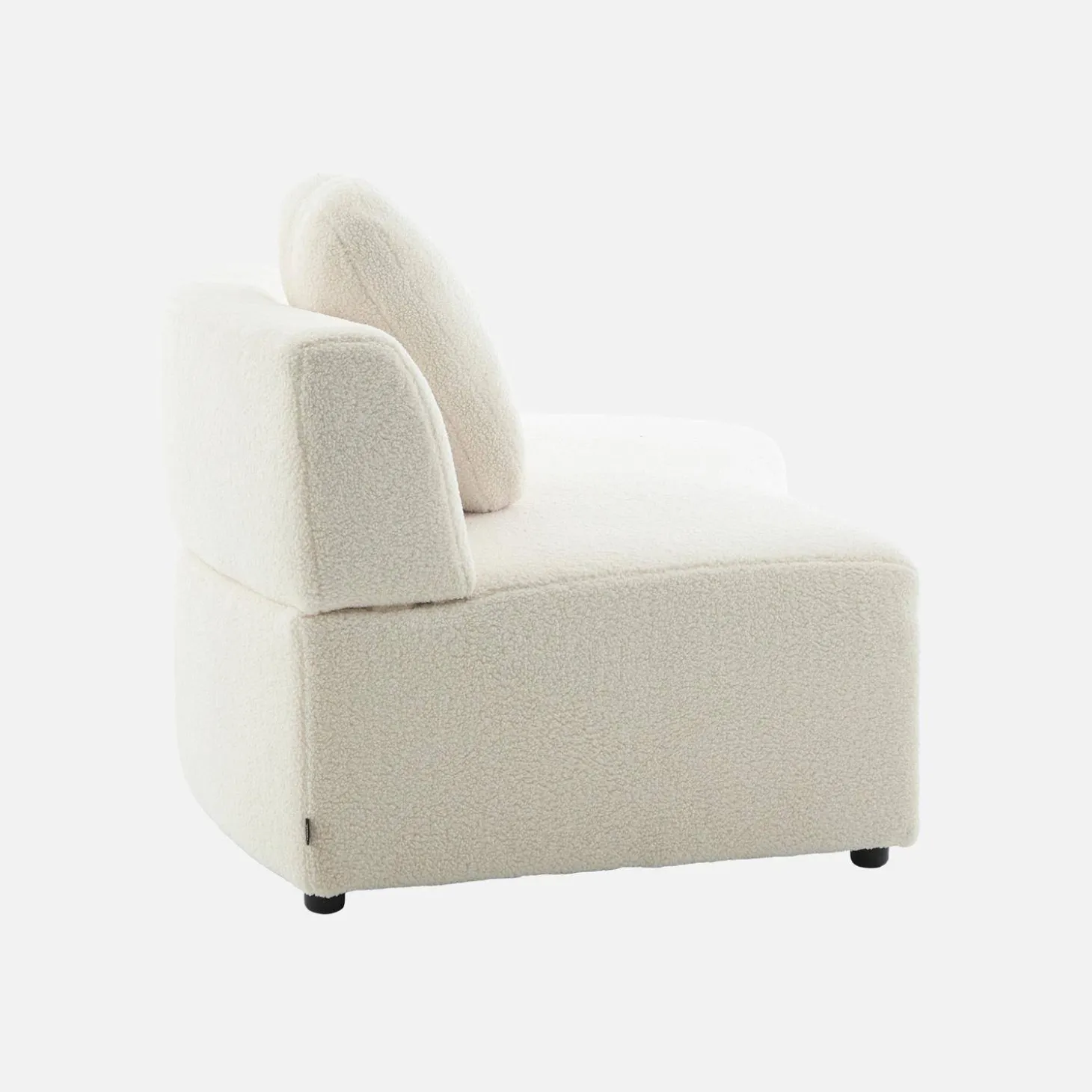 Organisches 2-3-Sitzer-Sofa mit Bouclé-Bezug und einer kleinen Recamiere