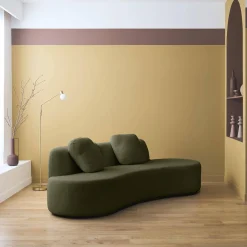 Organisches Sofa, 3-Sitzer mit Bouclé-Bezug