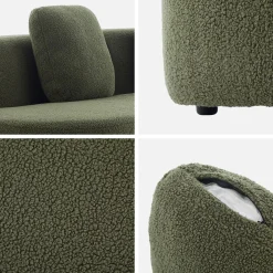Organisches Sofa, 3-Sitzer mit Bouclé-Bezug