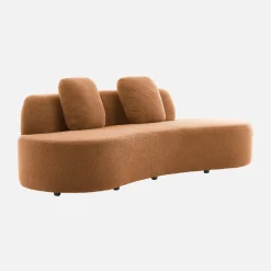 Organisches Sofa, 3-Sitzer mit Bouclé-Bezug