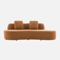 Organisches Sofa, 3-Sitzer mit Bouclé-Bezug