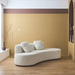 Organisches Sofa, 3-Sitzer mit Bouclé-Bezug