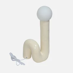 Organische Tischlampe lackierter Keramiksockel H 45cm