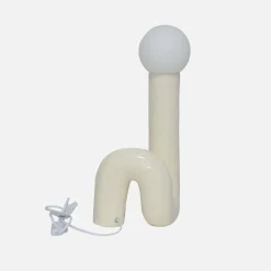 Organische Tischlampe lackierter Keramiksockel H 45cm