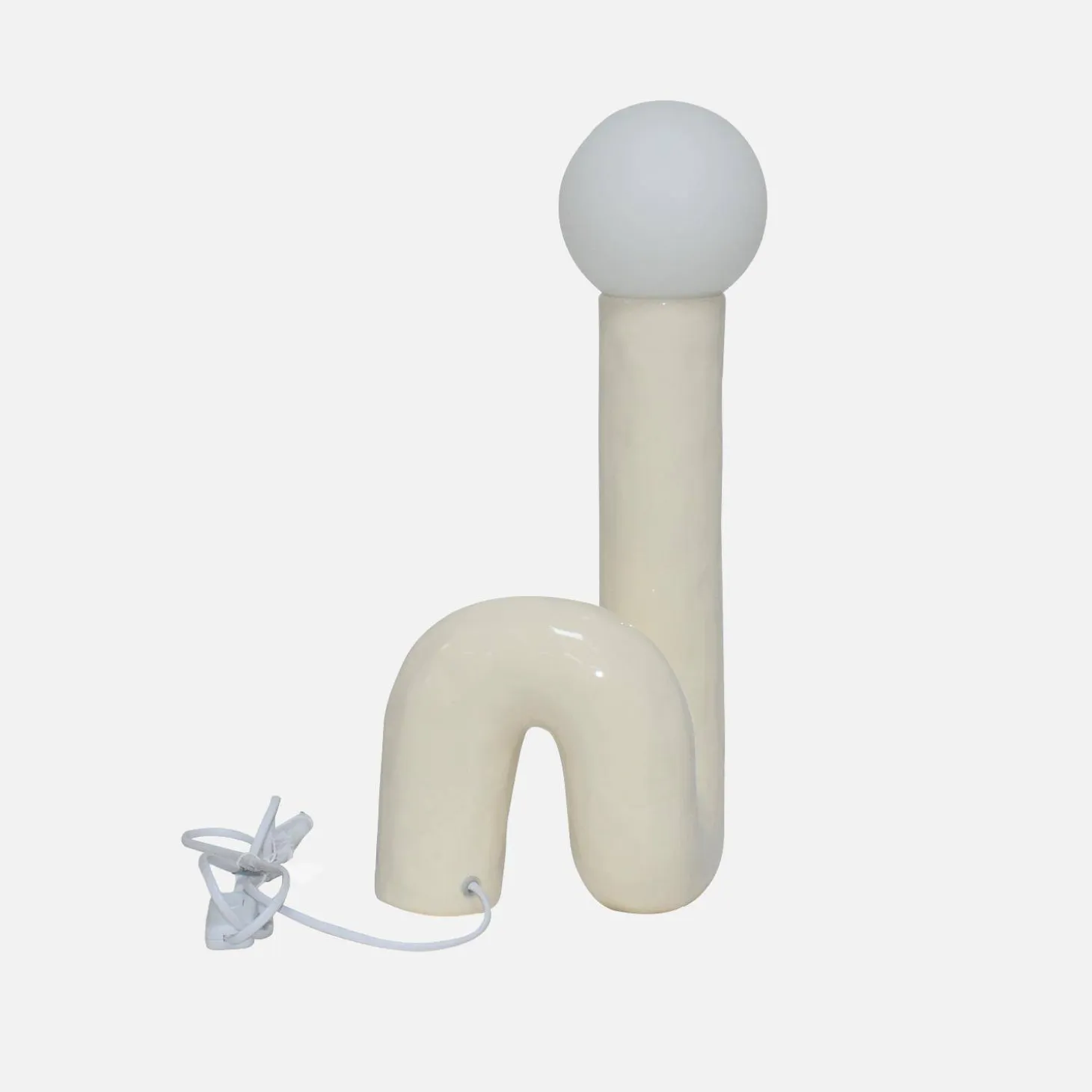 Organische Tischlampe lackierter Keramiksockel H 45cm