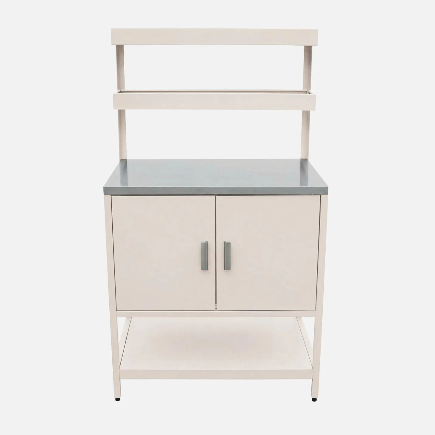 Outdoor-Küche aus Stahl mit 2 hängenden Regalböden und 2 Türen L 80 cm