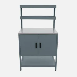 Outdoor-Küche aus Stahl mit 2 hängenden Regalböden und 2 Türen L 80 cm