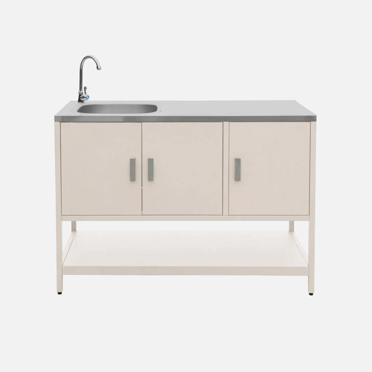Outdoor-Küche aus Stahl mit Spüle L120 cm