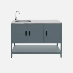 Outdoor-Küche aus Stahl mit Spüle L120 cm