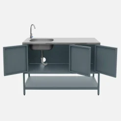 Outdoor-Küche aus Stahl mit Spüle L120 cm