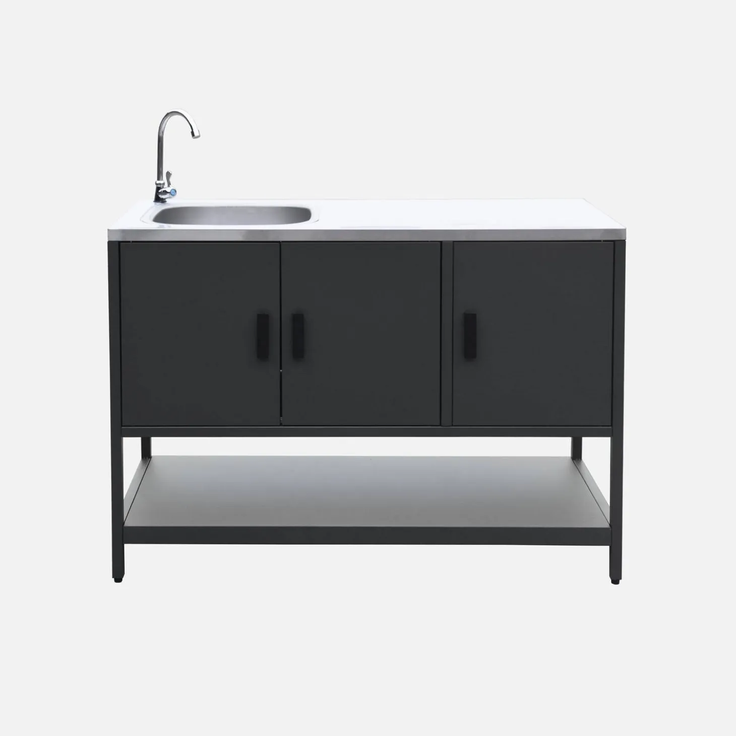 Outdoor-Küche aus Stahl mit Spüle L120 cm