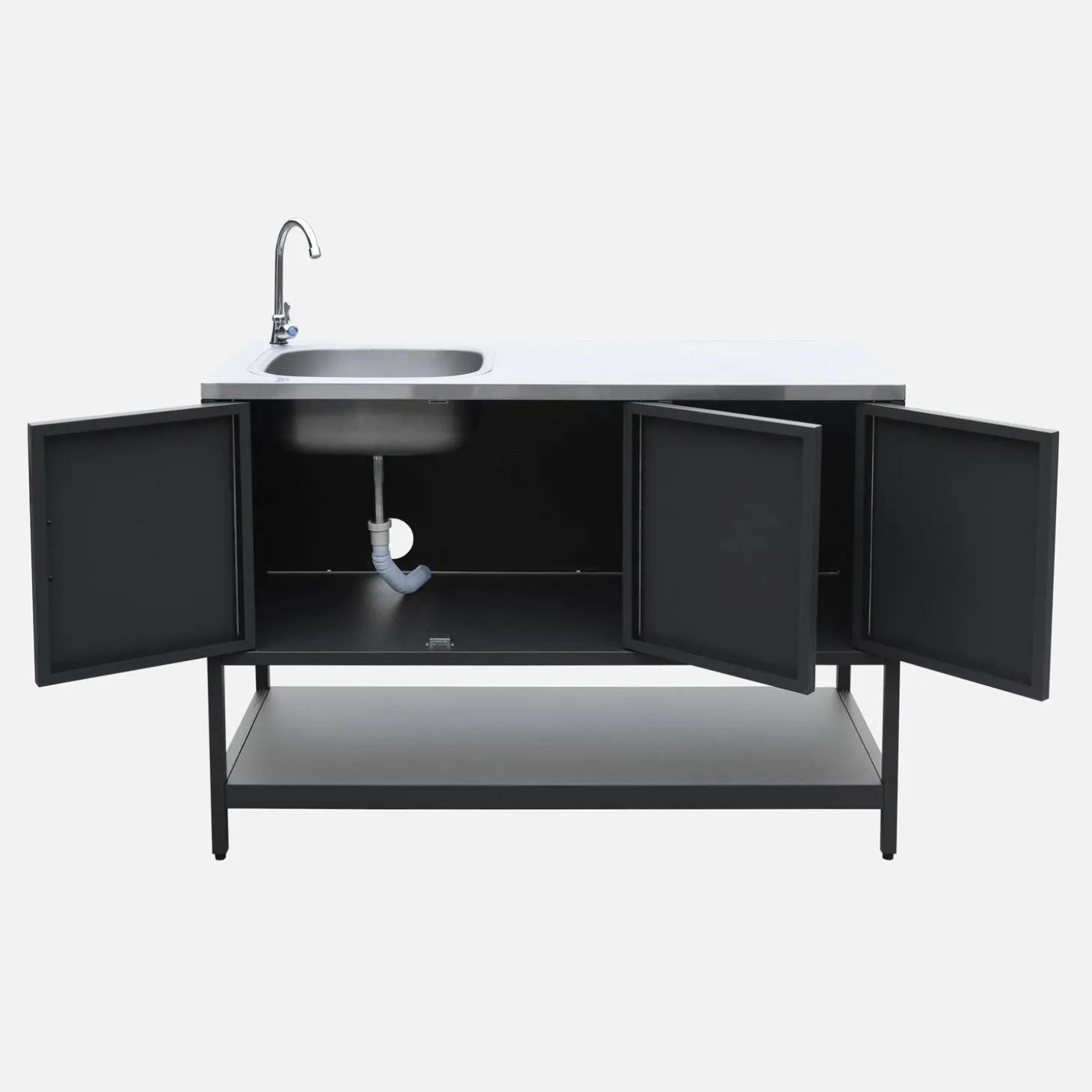 Outdoor-Küche aus Stahl mit Spüle L120 cm