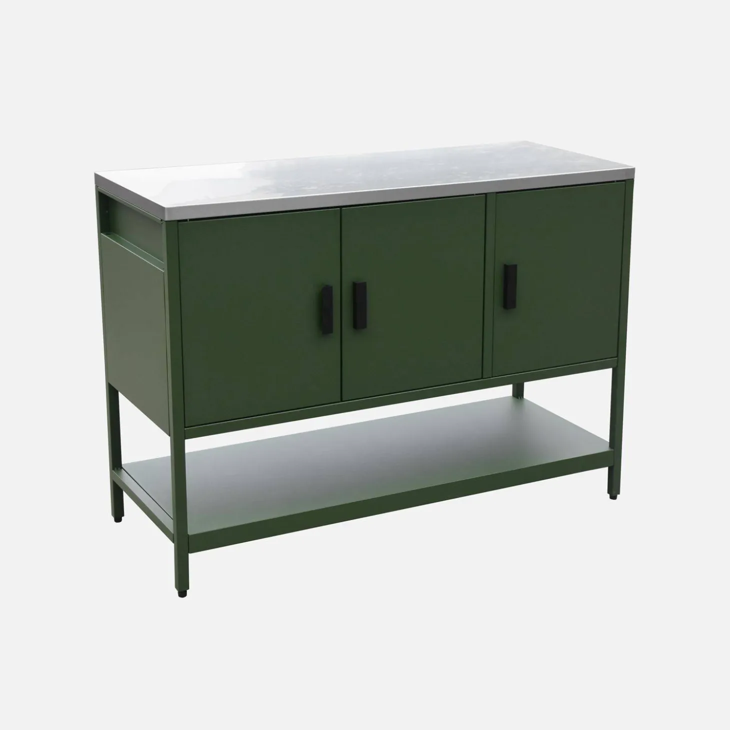 Outdoor-Küche aus Stahl mit 3 Türen, 1 Regalboden L120 cm