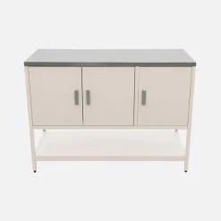 Outdoor-Küche aus Stahl mit 3 Türen, 1 Regalboden L120 cm