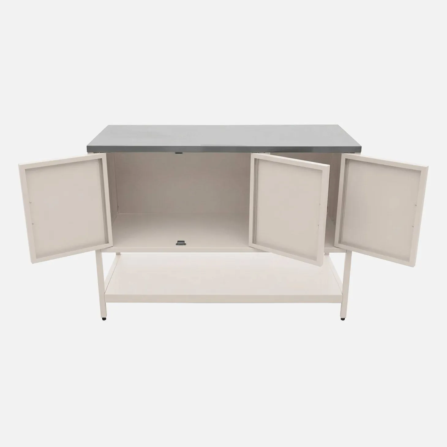Outdoor-Küche aus Stahl mit 3 Türen, 1 Regalboden L120 cm