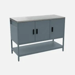 Outdoor-Küche aus Stahl mit 3 Türen, 1 Regalboden L120 cm
