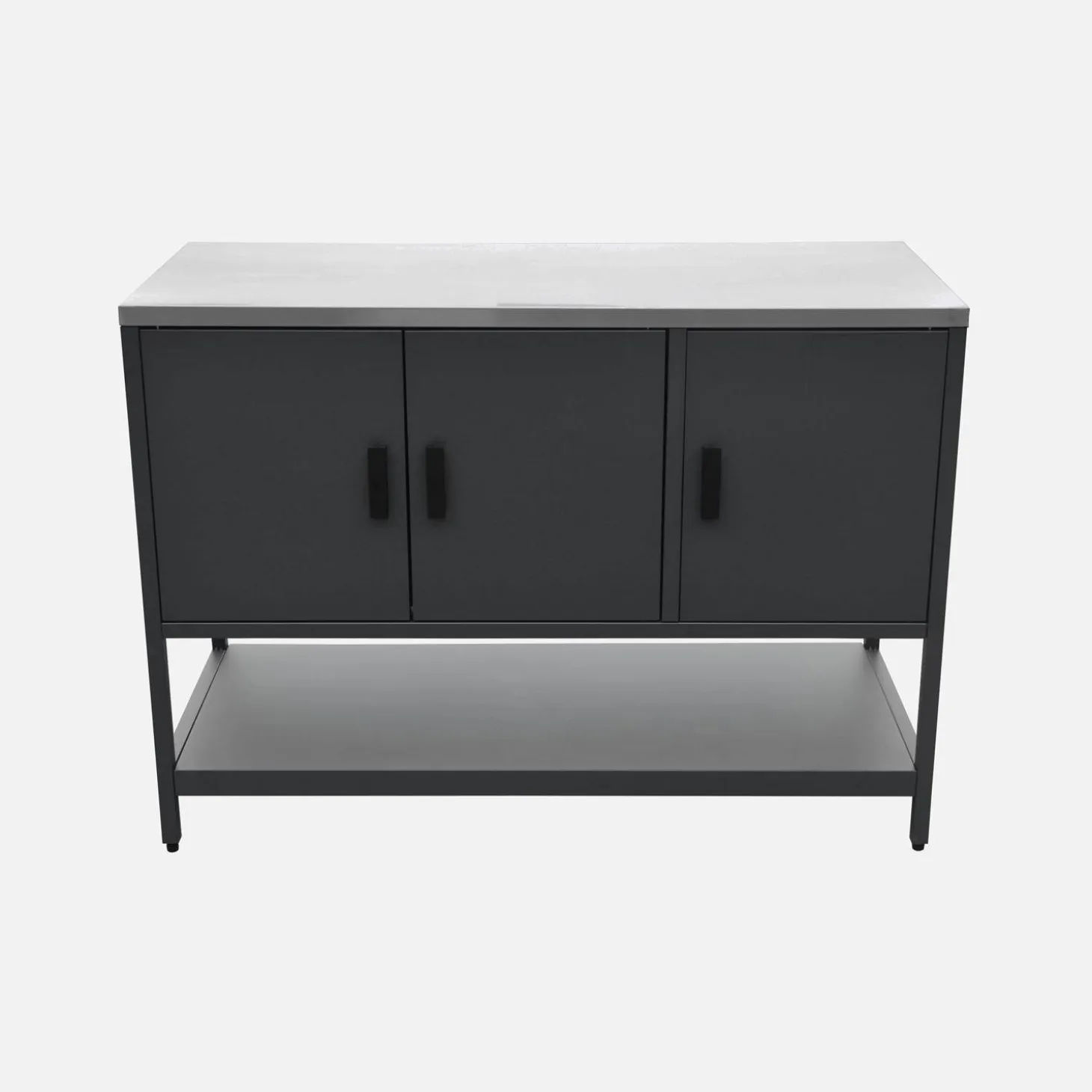 Outdoor-Küche aus Stahl mit 3 Türen, 1 Regalboden L120 cm